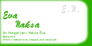eva maksa business card